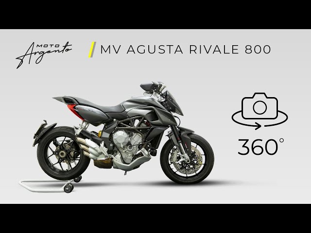 MV AGUSTA RIVALE 800 - Vista a 360 gradi - Moto Argento.