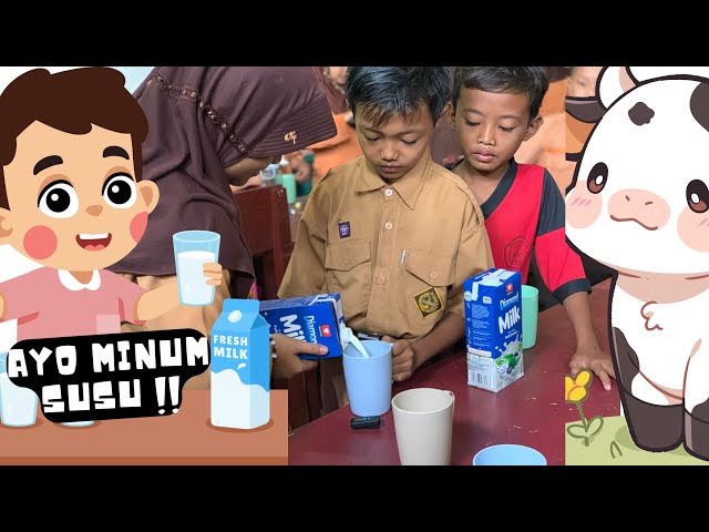 Sarapan sehat bersama guru dan siswa sambil nonton surat dari ibu #susuuht #karyaguru