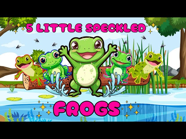 5 Little Speckled Frogs | Counting Songs for Kids | Puppet Fun