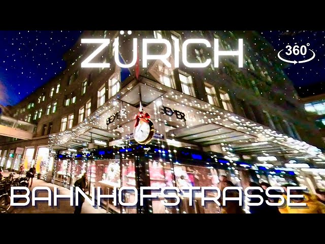 ZURICH BAHNHOFSTRASSE /CHRISTMAS SHOPPING /360°/VR/4K/5K VIDEO