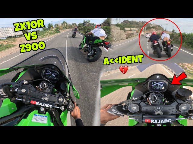 Kawasaki Zx10r Vs Z900 Crazy Highway Race ❤️‍🔥 A€€ident Hote Hote Bacha Zx10r Ka💔 Kawa H2r