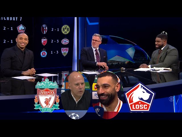 Liverpool vs LOSC 2-1 Mohamed Salah And Arne Slot Reaction🔥 Thierry Henry And Carragher Analysis