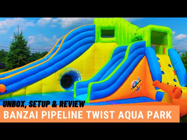 Banzai Pipeline Twist Aqua Park Unbox, Setup & Review #waterslide 👍 💥