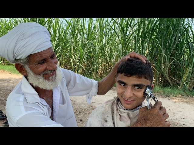 ASMR Relaxing Haircut cutting with old zaza machine But Barber is Very Old!