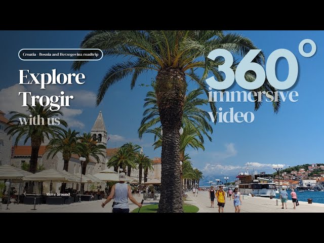 What to see in Trogir, Croatia? Trogir travel vlog (360°). Exploring the Central square & promenade.