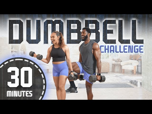 30 Minute Full Body Dumbbell Workout [Strength CHALLENGE]