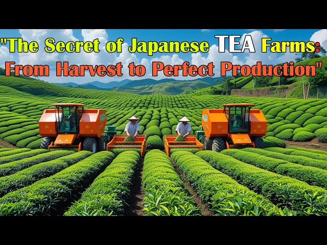 How to Harvest Green Tea Leaves by Machine: Japanese Tea Production Process | Farming Documentary