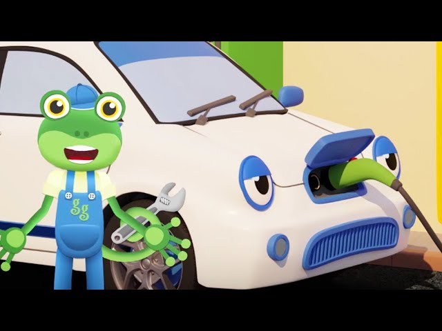 The Electric Car Visits Gecko - Gecko's Garage | Car For Kids | Cartoons For Children