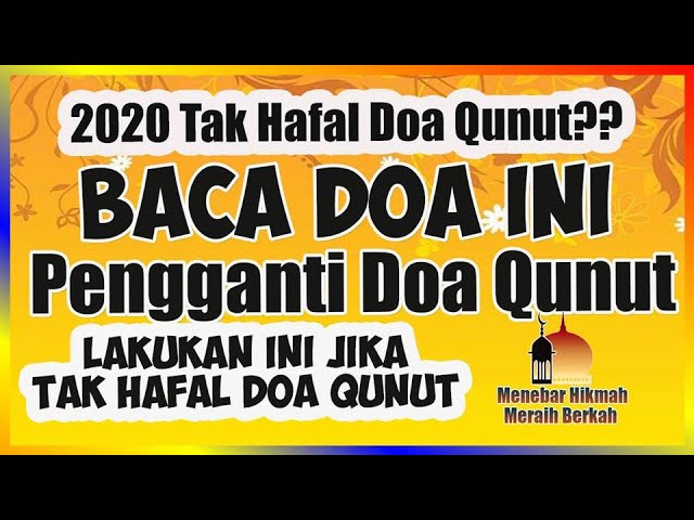 JANGAN TINGGALKAN Sholat Shubuh Hanya Gara-gara Tak HAFAL DOA QUNUT, Ganti Dengan DOA INI