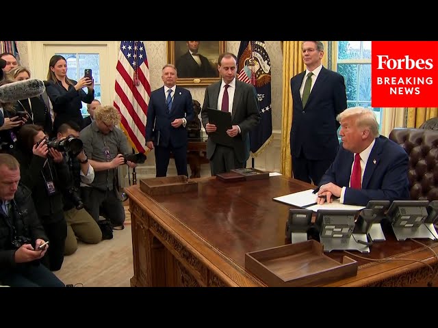 BREAKING NEWS: Trump Signs New Executive Orders While Taking Questions From Reporters In Oval Office