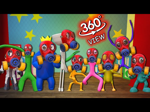 VR 360° New Rainbow Friends Gas Mask ALL PHASES 🎶 Friday Night Funkin' 360° Poppy Playtime Animation