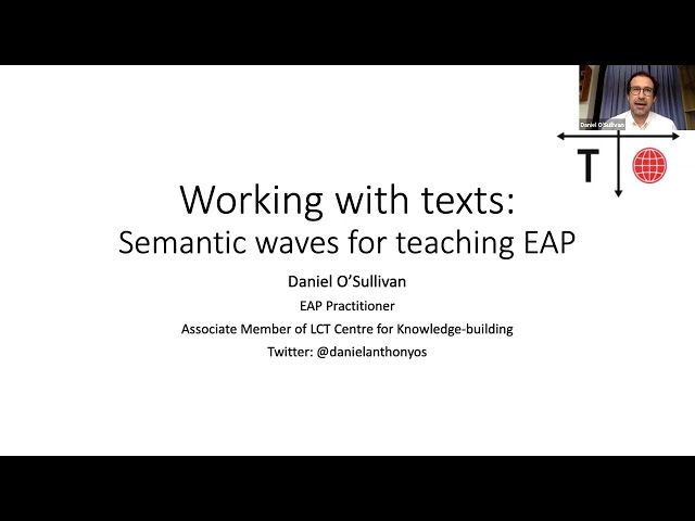 2021 – O'Sullivan – CELC Speaker Series 3:  Working With Texts. Semantic Waves for Teaching EAP