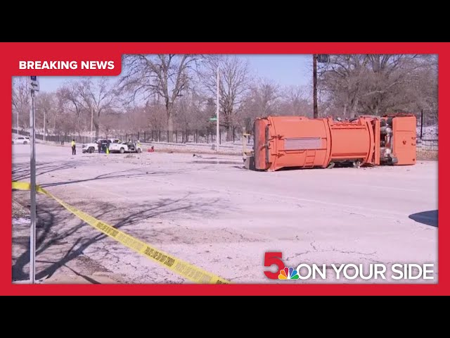 St. Louis garbage truck crash leaves 1 dead, another hospitalized