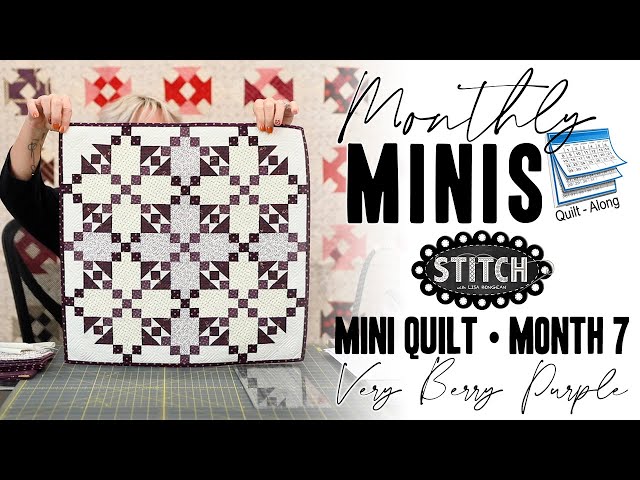 Monthly Minis Quilt-Along | Month 7 | Very Berry Purple Mini | Lisa Bongean | Primitive Gatherings