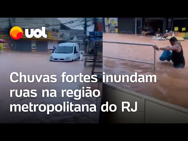 Chuvas no Grande Rio alagam ruas, e pessoas nadam para se locomover; veja vídeos