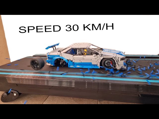 Lego Technic Nissan Skyline Fast and Furious VS Treadmill 🚨 Speed 30 Km/H 🚨 Car CRASH