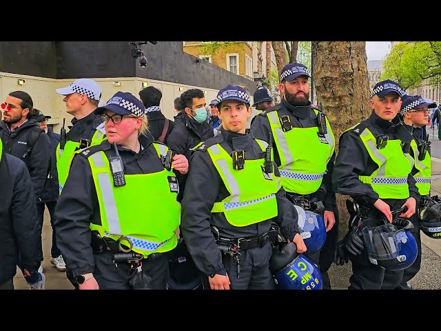 MAN is ASSAULTED ON CAMERA then POLICE JUMP IN as an army of officers walk past Horse Guards!