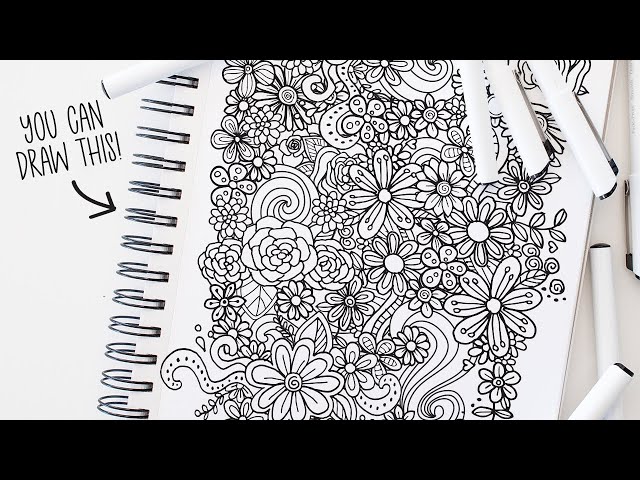 HOW TO DRAW Easy Flower Doodles, Banners & Patterns