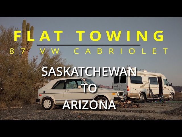 Flat Towing 87 VW MK1 Cabriolet Manual Transmission Behind RV Motorhome