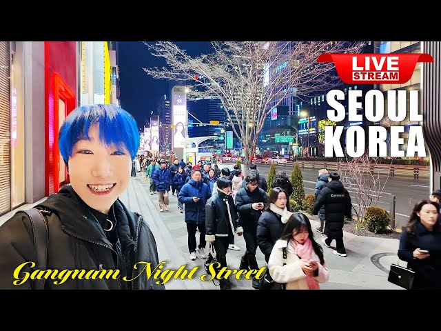 Live Korea Seoul 🇰🇷 Walk Tour Seoul 🤩 Seoul Gangnam Night Street | Korean Food Street Walking Tour