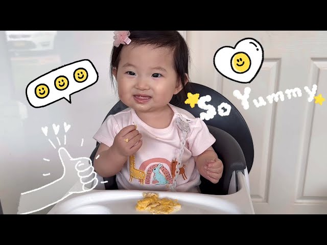 Baby Valerie enjoys eating breakfast #hungrybaby #babyvalerie 11m+ baby cute & funny eating moment