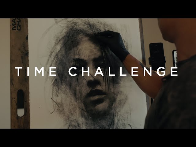 10 Minute Drawing Challenge | Charcoal Portrait Drawing