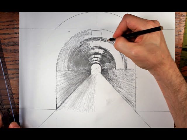 How to draw a tunnel using forced perspective