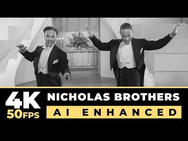 Tap dancing in Stormy Weather (1943) 4K 50FPS - AI Enhanced | Nicholas Brothers