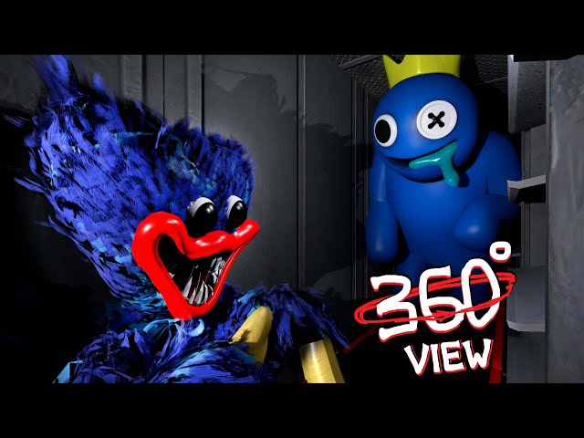 Blue Vs Huggy Vent Chase 360° Rainbow Friends  x Poppy PlayTime x FNF