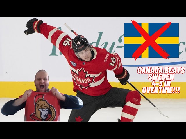 CANADA WINS 4-3 OVER SWEDEN IN OVERTIME!!! (FRENCH AND SWEDISH)