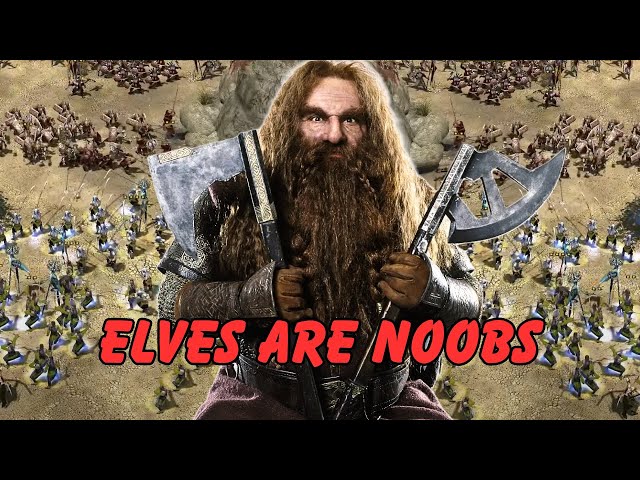 Dwarves vs Elves | BFME2 RotWK 2.02 9.3