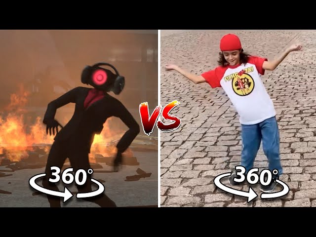 Speaker Woman dance VS Real life boy dance | 360º VR | Who is Better?