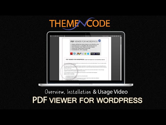 PDF Viewer for WordPress Plugin Overview, Installation & Usage Video