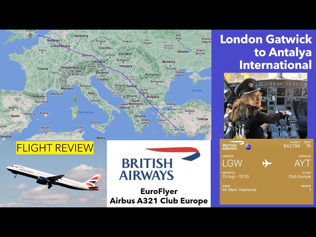 Flying British Airways Club Europe from London Gatwick to Antalya