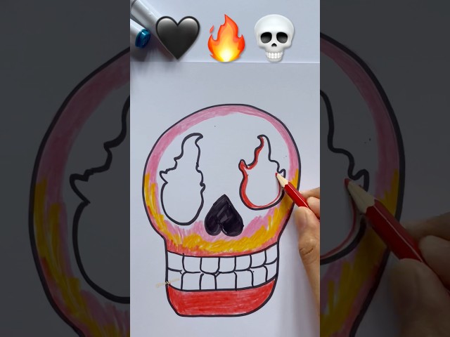 🖤💀🔥Emoji Challenge Mix #emoji #drawing #emojichallenge #painting