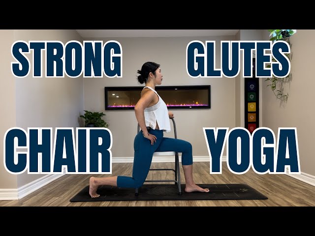 15 Mins Chair Yoga Workout for Strong Glutes | Core, Obliques & Full Body Stretch