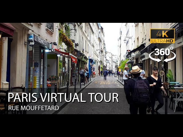 WALKING IN PARIS RUE MOUFFETARD  360 4K