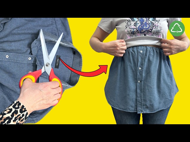 ✂️ Easy Sewing Project ♻️ DIY Fake Shirt Tail Blouse 🔥