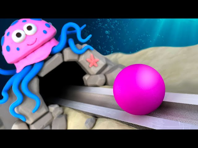 Marble Marine Run Race ASMR Pop Tubes