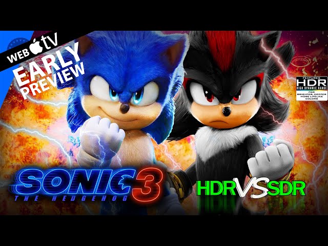 Sonic The Hedgehog 3 2024 HDR ANALYSIS 4K iTunes vs Amazon SDR 100nits #TRUE_DIFFERENCE