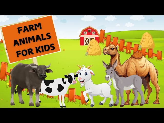 Farm Animals Sounds | Farm Animals Names and Sounds for kids | Animals vocabulary in English