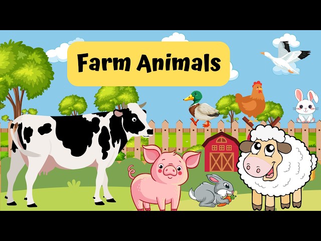 Farm Animals | Learn Animal Names in English | Kids Vocabulary | Animals Sounds