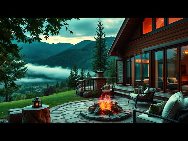 Cozy Campfire Crackling Sounds at Villa at Mountains 🔥 Fireplace for Sleeping, Relax & Meditation