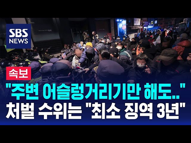 [뉴스특보] "주변을 어슬렁거리기만 해도…" 서부지법 폭동 가담자 처벌 수위는.."최소 징역 3년" / SBS