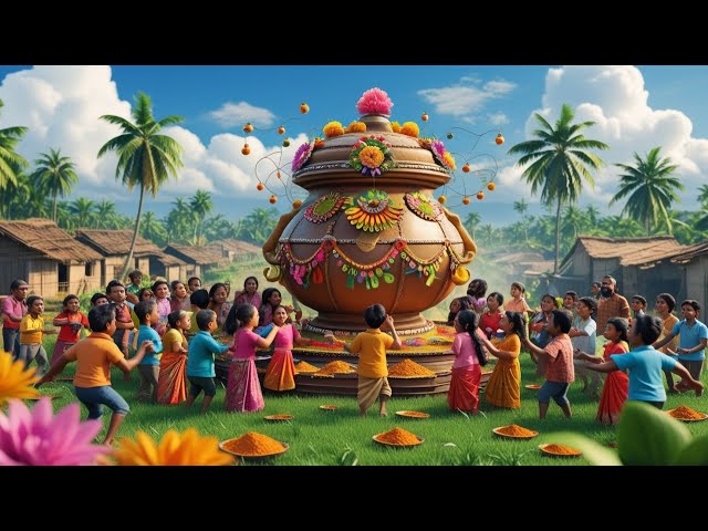 Pongal Pongal(பொங்கலோ பொங்கல்)🌾🌾🐃🪁🪁! Tamil Pongal song for kids! #pongalcelebration #tamilpongal