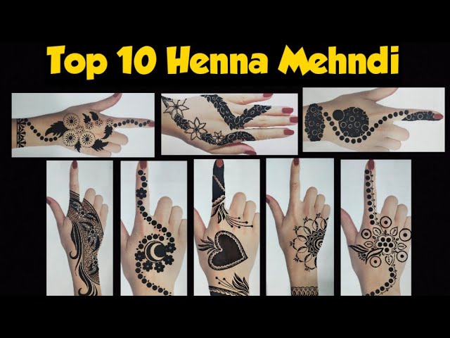 Top 10 Unique Tattoos Mehndi Design Beautiful Henna Finger mehndi Back hand mehndi