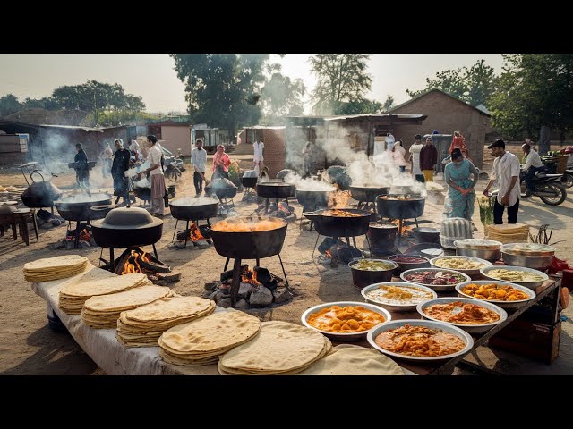 Pakistan's Luxurious Night Wedding Gajar Ka Halwa  Preparation || carrot Halwa || Chicken Korma ||