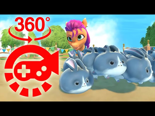 360° Video - HITCH'S BUNNY HERDING TRAINING, MY LITTLE PONY: A Maretime Bay Adventure