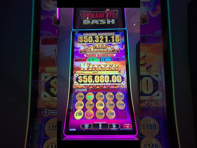 Dream jackpot!! $56,080 560x win!! $100 bonus on All Aboard Dynamite Dash!! #slot #jackpot #hugewin