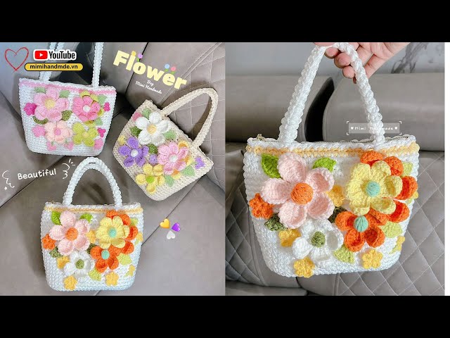 Móc Túi Hoa Nổi 3D Rực Rỡ 💐 Crochet Flower 3D Bag | Mimi Handmade